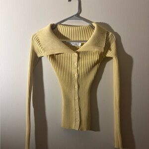 Glassons Cream Ribbed Button-Up Cardigan